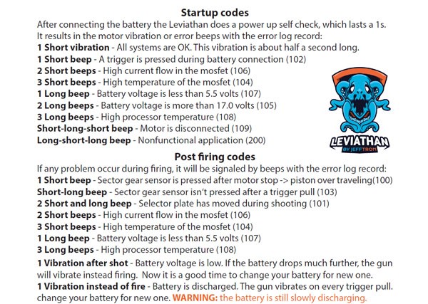 Códigos de Inicialização e Pós-Disparo no Leviathan V2 Optical